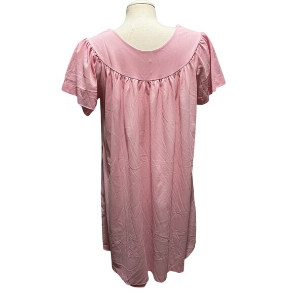 Vintage Handmade 70's Pink Flowy Nightgown with Pocket Sz Medium/Large Womens Sh - Picture 2 of 12